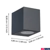 Kép 4/5 - Eglo 900275 Jabaga kültéri fali lámpa, fekete, GU10 foglalattal, max. 1x4,6W, IP44