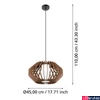 Kép 3/6 - Eglo 900386 Rusticaria 1 ágú függeszték, barna, E27 foglalattal, max. 1x40W, IP20