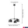 Kép 3/6 - Eglo 900446 Caguanes függeszték, fekete, E27 foglalattal, max. 3x40W, IP20