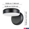 Kép 4/5 - Eglo 900673 Fornaci kültéri fali lámpa, fekete, 960 lm, 3000K melegfehér, beépített LED, 3x3,6W, IP54