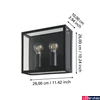 Kép 4/5 - Eglo 900698 Alamonte 1 kültéri fali lámpa, fekete, E27 foglalattal, max. 2x40W, IP44