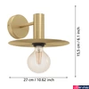 Kép 4/5 - Eglo 900733 Escandell fali lámpa, arany, E27 foglalattal, max. 1x40W, IP20