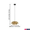Kép 4/5 - Eglo 900849 Cenciara függeszték, réz, E27 foglalattal, max. 1x40W, IP20