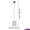 Kép 4/5 - Eglo 900902 Fattoria 1 ágú függeszték, barna, E27 foglalattal, max. 1x25W, IP20