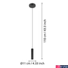 Kép 4/5 - Eglo 900926 Almudaina függeszték, fekete, 480 lm, 3000K melegfehér, beépített LED, 1x5W, IP20