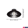 Kép 4/5 - Eglo 900999 Cossano 3 mennyezeti lámpa, fekete, E27 foglalattal, max. 1x40W, IP20