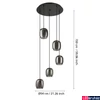 Kép 4/5 - Eglo 901194 Ciampino függeszték, fekete, E27 foglalattal, max. 5x28W, IP20