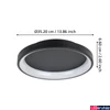Kép 4/6 - Eglo 901251 Loretello mennyezeti lámpa, fekete, 1440 lm, 2700K-6500K szabályozható, beépített LED, 12W, IP20