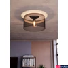 Kép 4/4 - Eglo 43832 Kilnsdale mennyezeti lámpa, fémrács burával, fa részletekkel, fekete, E27 foglalattal, max. 1x40W, IP20