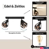 Kép 5/5 - Eglo 43716 Carlton 7 fali/mennyezeti lámpa, 2db spotfejjel, antik réz belső festéssel, fekete, E27 foglalattal, max. 2x40W, IP20