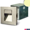 Kép 1/3 - Kültéri oldalfalba süllyeszthető LED lámpa, 2,3W, 56lm, 2900K melegfehér, CRI80, IP44, 30°, rozsdamentes acél (inox), 10x9cm
