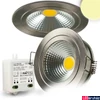 Kép 1/3 - Süllyesztett tükrös COB LED mélysugárzó lámpa, szálcsiszolt nikkel, 5W, 400 lm, 2700K melegfehér, 120°