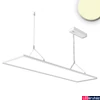 Kép 1/2 - Függesztett LED lámpatest irodai használatra, szögletes, 3700 lm, 40W, 3000K meleg fehér, fehér