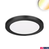 Kép 1/4 - Slim Flex LED mélysugárzó, 12W, 1020lm, ColorSwitch 3000-3500-4000K változtatható fehér, 120°, CRI80, IP44, 16,5cm átmérő, fekete