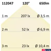 Kép 3/3 - Süllyesztett LED lámpa, fehér, 8W, 490 lm, 2700K melegfehér, 140°, fényerőszabályozható