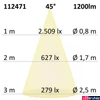Kép 4/4 - Süllyesztett COB LED lámpatest, 15W, 1300lm, 2800K melegfehér, 45°, IP20, CRI80, fehér, fényerőszabályozható
