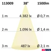 Kép 3/3 - 3 fázisú LED reflektor, sínre szerelhető, 15W, 1150 lm, 38°, fekete, 4000K melegfehér