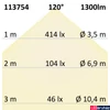 Kép 3/3 - Flex süllyesztett LED mélysugárzó, 15W, 1300lm, 3000K melegfehér, 120°, UGR<19, CRI80, IP52, 17,5cm átmérő, fehér