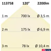 Kép 3/3 - Flex süllyesztett LED mélysugárzó, 23W, 2200lm, 4000K természetes fehér, 120°, UGR<19, CRI80, IP52, 23cm átmérő, fehér