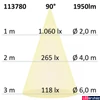 Kép 3/3 - LED mélysugárzó, prizma, szögletes, 19W, UGR<19, 1950lm, 3000K melegfehér, CRI86, IP54, 90°, 19x19cm, fehér, fényerőszabályozható