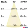 Kép 3/3 - LED mélysugárzó, prizma, szögletes, 25W, UGR<19, 2870lm, 3000K melegfehér, CRI86, IP54, 90°, 22,8x22,8cm, fehér, fényerőszabályozható