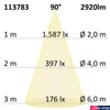 Kép 3/3 - LED mélysugárzó, prizma, szögletes, 25W, UGR<19, 2920lm, 4000K természetes fehér, CRI82, IP54, 90°, 22,8x22,8cm, fehér, fényerőszabályozható
