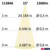 Kép 2/2 - Süllyesztett Slim forgatható LED lámpatest, fehér/fekete, 20W, 1300lm, 4000K természetes fehér, 30cm, IP20, CRI90, 15°