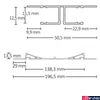 Kép 2/2 - LED profil gipszkartonhoz, dupla ív, eloxált alumínium, 2m 