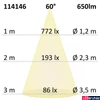 Kép 2/2 - Süllyesztett LED lámpatest, ezüst, kerek, 8W, 60°, 650lm, 3000K melegfehér, IP65, CRI94, fényerőszabályozható