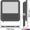 Kép 2/5 - LEDVANCE FLOODLIGHT 125 W LED reflektor, fekete, 4000K természetes fehér, 15000 lm, 125W, 4058075423701