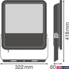 Kép 2/5 - LEDVANCE FLOODLIGHT 165 W LED reflektor, fekete, 3000K melegfehér, 18150 lm, 165W, 4058075423725