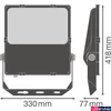 Kép 2/5 - LEDVANCE FLOODLIGHT PERFORMANCE ASYM 45x140 LED reflektor, fekete, 3000K melegfehér, 11800 lm, 100W, 4058075353633