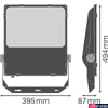 Kép 2/6 - LEDVANCE FLOODLIGHT PERFORMANCE ASYM 45x140 LED reflektor, fekete, 4000K természetes fehér, 26200 lm, 200W, 4058075353725