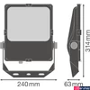 Kép 2/6 - LEDVANCE FLOODLIGHT PERFORMANCE ASYM 55x110 LED reflektor, fekete, 4000K természetes fehér, 6300 lm, 50W, 4058075353305