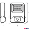 Kép 4/6 - LEDVANCE ENDURA® FLOOD Sensor Warm White L LED reflektor, fehér, 3000K melegfehér, 2700 lm, 30W, 4058075239715