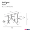 Kép 2/2 - Maxlight LOLLIPOP több ágú függeszték, üveggömb burával, MAXLIGHT-P0295