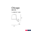 Kép 3/3 - Maxlight CHICAGO fali lámpa, króm, E27 foglalattal, 1x40W, MAXLIGHT-W0195