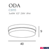 Kép 3/3 - Maxlight ODA mennyezeti lámpa, fehér, 3 db E27, foglalattal, 3x40W, MAXLIGHT-C0193