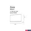 Kép 3/3 - Maxlight ZONE fali lámpa, fehér, 3000K melegfehér, beépített LED, 626 lm, 2x4W, MAXLIGHT-W0201