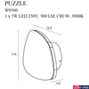 Kép 4/4 - Maxlight PUZZLE fali lámpa, fekete, 3000K melegfehér, beépített LED, 300 lm, 1x5W, MAXLIGHT-W0300