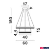 Kép 2/2 - Nova Luce ADRIA függeszték, arany, 3000K melegfehér, beépített LED, 1x52W, 5684 lm, 9530230