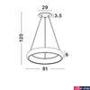 Kép 2/4 - Nova Luce ALBI 1 ágú függeszték, fehér, 3000K melegfehér, beépített LED, 80W, 4000 lm, 8105603D