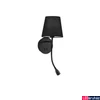 Kép 2/6 - Nova Luce NIA fali lámpa, olvasókarral, fekete, 3000K melegfehér, E14, beépített LED foglalattal, max. 1x5W, 180 lm, 9182372