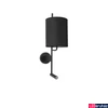 Kép 2/7 - Nova Luce YAMA fali lámpa, olvasókarral, fekete, E27 foglalattal, max. 1x12W, 210 lm, 9180512