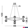 Kép 3/3 - Nova Luce BELINDA függeszték, fekete, 3200K melegfehér, beépített LED, 1x38W, 2238 lm, 9695300
