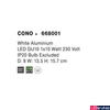 Kép 3/3 - Nova Luce CONO spotlámpa, fehér, GU10-MR16 foglalattal, max. 1x50W, 668001