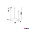 Kép 3/3 - Nova Luce ELOWEN függeszték, fehér, 3000K melegfehér, beépített LED, 1x60W, 2552 lm, 9345659