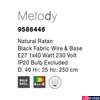 Kép 3/4 - Nova Luce MELODY 1 ágú függeszték, barna, E27 foglalattal, max. 1x28W, 9586446