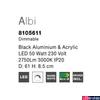 Kép 4/5 - Nova Luce ALBI mennyezeti lámpa, fekete, 3000K melegfehér, beépített LED, 50W, 2876 lm, 8105611