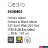 Kép 4/5 - Nova Luce CEDRO több ágú függeszték, szürke, E27 foglalattal, max. 3x28W, 8436405